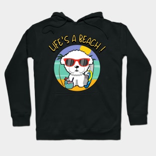 Cute furry dog Goes to the beach Hoodie